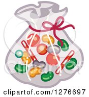 Clipart Of A Clear Bag With Candy Royalty Free Vector Illustration