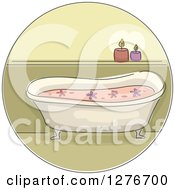 Bath Tub With Flowers And Candles
