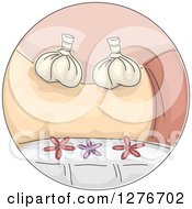 Clipart Of A Poultice Sacks On A Persons Back Icon Royalty Free Vector Illustration