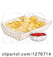 Poster, Art Print Of Carton Of Nacho Tortilla Chips With Salsa