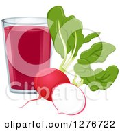 Poster, Art Print Of Glass Of Vegetable Juice With Radishes