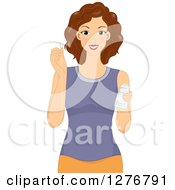 Poster, Art Print Of Brunette White Woman Holding A Needle And Thread