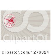 Clipart Of A Retro Marathon Runner Finishing And Taupe Rays Business Card Design Royalty Free Illustration