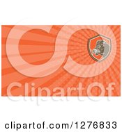 Clipart Of A Retro Boar And Orange Rays Business Card Design Royalty Free Illustration