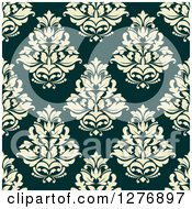 Clipart Of A Seamless Patterned Background Of Floral Damask 3 Royalty Free Vector Illustration