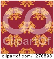 Clipart Of A Seamless Patterned Background Of Floral Damask 4 Royalty Free Vector Illustration