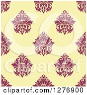 Clipart Of A Seamless Patterned Background Of Floral Damask 5 Royalty Free Vector Illustration