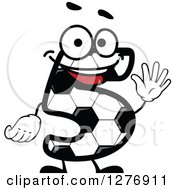 Poster, Art Print Of Soccer Ball Number Five Character Holding Up 5 Fingers