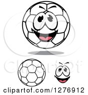 Poster, Art Print Of Soccer Balls And A Happy Face
