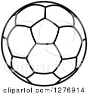 Clipart Of A Black And White Soccer Ball 4 Royalty Free Vector Illustration