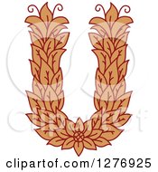 Poster, Art Print Of Floral Capital Letter U With A Flower