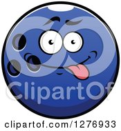 Clipart Of A Goofy Blue Bowling Ball Character Royalty Free Vector Illustration