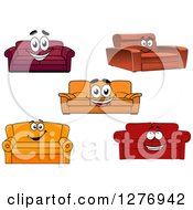 Poster, Art Print Of Happy Cartoon Couches
