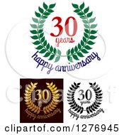 Clipart Of Wreaths And 30 Years Anniversary Text Royalty Free Vector Illustration by Vector Tradition SM