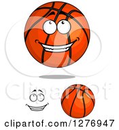 Clipart Of A Grinning Face Looking Up And Basketballs Royalty Free Vector Illustration