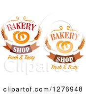 Clipart Of Soft Pretzel Bakery Shop Designs Royalty Free Vector Illustration