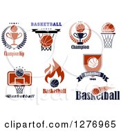 Clipart Of Basketball And Text Sports Designs Royalty Free Vector Illustration