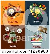 Poster, Art Print Of Meal Time Harvest Vegan And Vitamins Designs