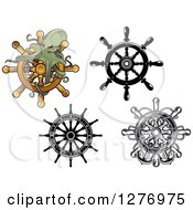 Poster, Art Print Of Ship Helms And An Octopus