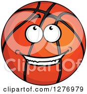 Clipart Of A Grinning Basketball Character Looking Up Royalty Free Vector Illustration
