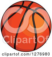 Clipart Of A Shiny Basketball Royalty Free Vector Illustration