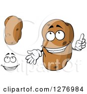 Clipart Of Russet Potatos And A Face Royalty Free Vector Illustration