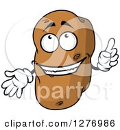 Russet Potato Character Holding Up A Finger