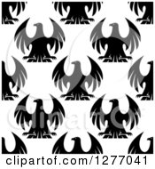 Poster, Art Print Of Seamless Patterned Background Of Black Eagles On White