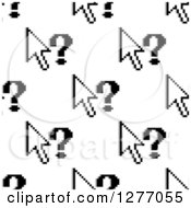 Clipart Of A Seamless Patterned Background Of Computer Cursors And Question Marks Royalty Free Vector Illustration
