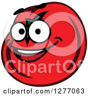 Clipart Of A Happy Smiling Tomato Royalty Free Vector Illustration