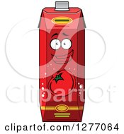 Poster, Art Print Of Happy Tomato Juice Carton Character 2