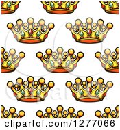 Poster, Art Print Of Seamless Patterned Background Of Gold Crowns