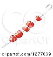 Clipart Of Red Meat On A Shish Kebab Skewer Royalty Free Vector Illustration by Vector Tradition SM