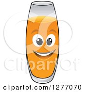 Clipart Of A Smiling Glass Of Apple Juice Royalty Free Vector Illustration