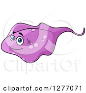 Clipart Of A Cartoon Purple Stingray Royalty Free Vector Illustration by Vector Tradition SM