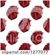 Poster, Art Print Of Seamless Patterned Background Of Angry Red Horse Heads