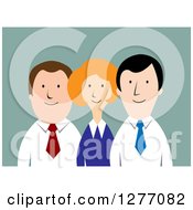 Poster, Art Print Of Happy Business Team Over Blue