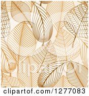 Clipart Of A Seamless Patterned Background Of Brown Skeleton Leaves Royalty Free Vector Illustration