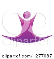 Clipart Of A Happy Purple Person Jumping Or Dancing Royalty Free Vector Illustration