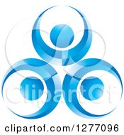 Clipart Of A Blue People Teamwork Icon Royalty Free Vector Illustration
