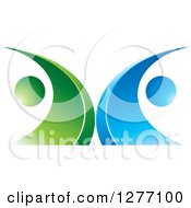 Poster, Art Print Of Blue And Green Abstract Ecology Logo 5