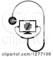 Poster, Art Print Of Black And White Stethoscope Connected To A Screen