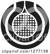 Poster, Art Print Of Black And White Tennis Racket Or Net Icon