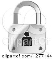 Poster, Art Print Of Silver Padlock And Black Person