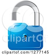 Poster, Art Print Of Blue And Silver Open Padlock