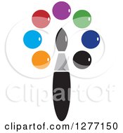 Poster, Art Print Of Paintbrush And Colorful Dots