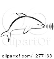Poster, Art Print Of Black And White Dolphin Making Sounds