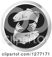 Poster, Art Print Of Round Black And Silver Fish Logo