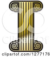 Clipart Of A Gold Fancy Pillar Column Royalty Free Vector Illustration by Lal Perera