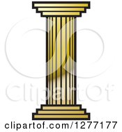 Clipart Of A Gold Pillar Column Royalty Free Vector Illustration by Lal Perera